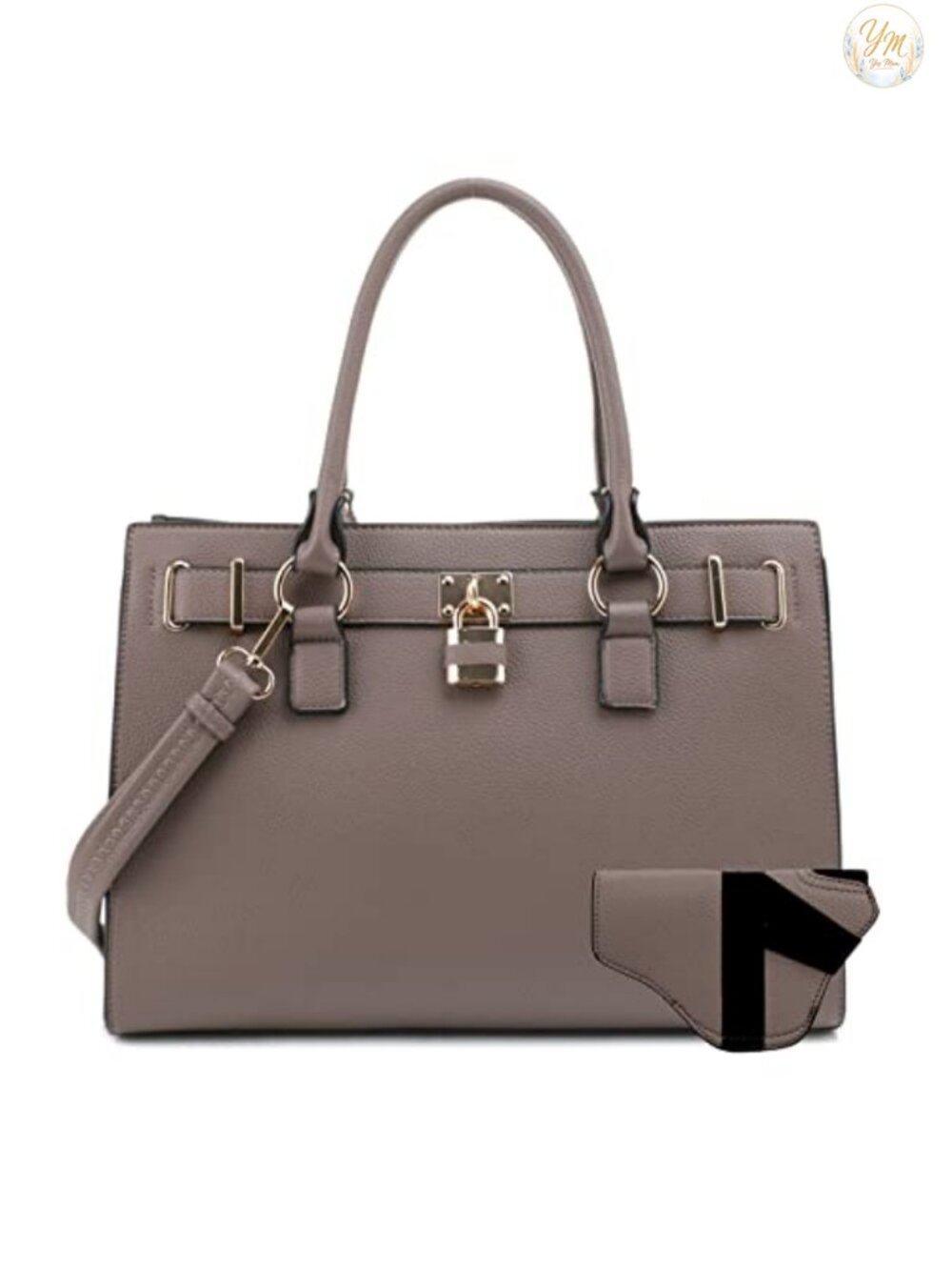 Concealed Carry Satchel Purse with Lockable Firearm Pocket Faux Leather